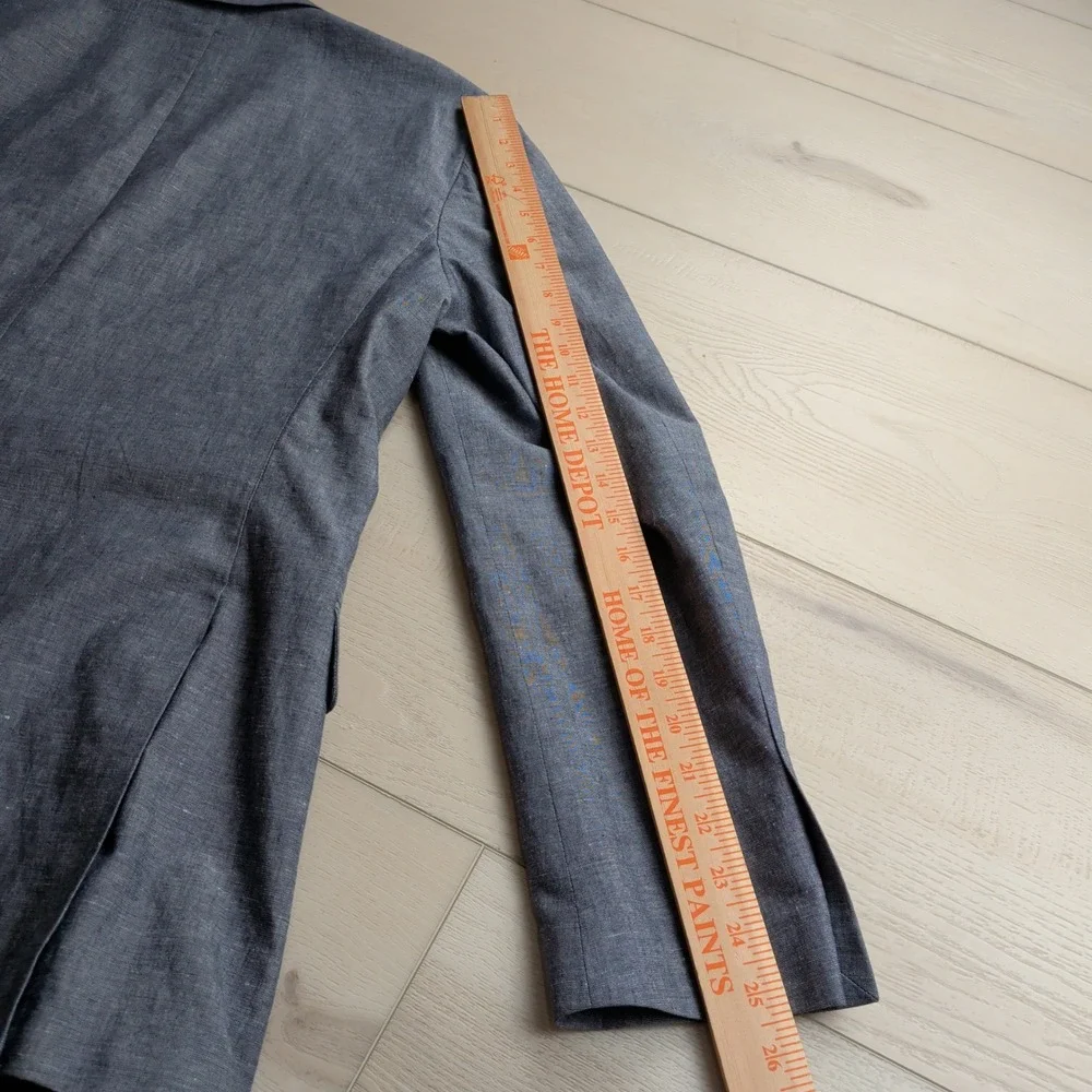 J.Crew Ludlow Blazer Mens 40R Blue Chambray Linen Cotton Unstructured Sport Coat